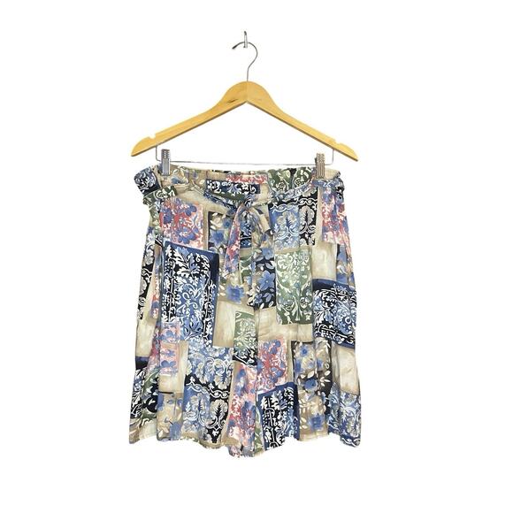Vintage Kittie Lee Multi Pattern Button Up Short Sleeve Shirt Shorts Set Size 10 - Picture 5 of 8